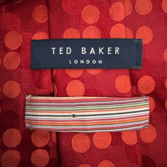Ted Baker London Red Polka Dot Silk Necktie - Picture 5 of 8